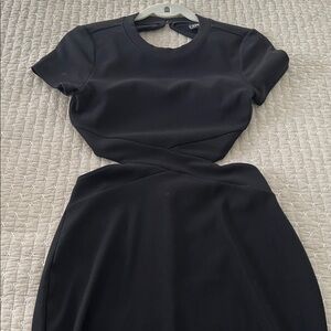 Express Open Cut Black Mini Dress